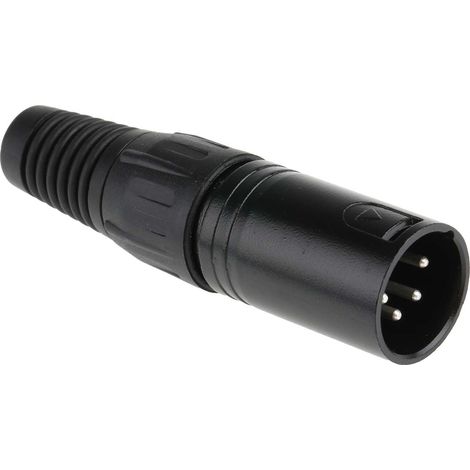 RS PRO-Connecteur XLR Mâle Droit 4 voies Montage sur câble, placage Argent ( Prix pour 1 )