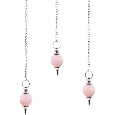 Facted Gemstone Pendulum - Rose Quartz