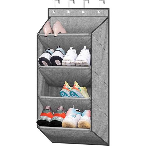 Étagère à chaussures courte suspendue avec grands compartiments profonds, porte étroite étagère à chaussures pour bottes dans le camping-car, dortoir