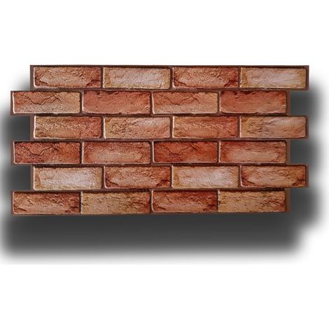 pacchi da 10 o 20 Pannelli 3D Rivestimento a parete in PVC effetto MATTONI COTTO 96x48cm Realistici, isolanti-Pacco da 20 pannelli 96x48cm (1/2)