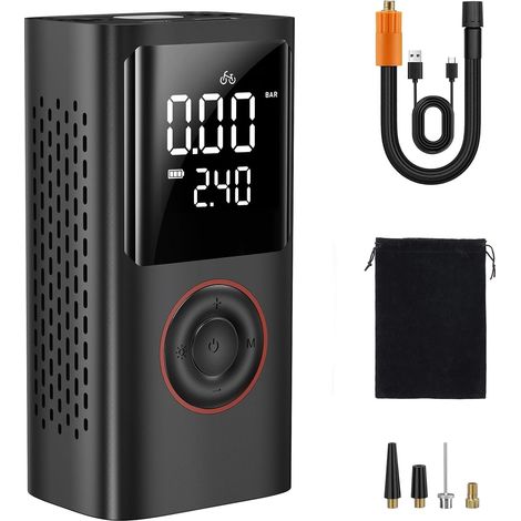 Gonfleur Pneus Voiture Sans Fil – Compresseur à Air Portatif 150 PSI avec Arrêt Automatique, Batterie 4000 mAh, Écran Numérique, Modes Auto/Vélo/Balle, Inclut Adaptateurs de Valve (1/5)