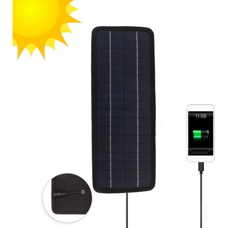 Panneau Solaire 10W 12V pour Voiture Charge OBD Anti-Décharge Kit (1/5)
