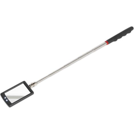 Sealey S0948 Siegen Telescopic Inspection Mirror with 2 LEDs 52 x 83mm (1/2)