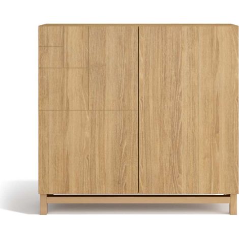 Zapatero 2 puertas modelo 513 acabado roble oscuro, 90x90x27 (alto x ancho x fondo) (1/5)