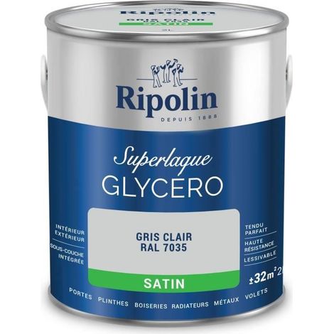 Satinierte hellgraue Glyzollack RAL 7035 - RIPOLIN - 2 L