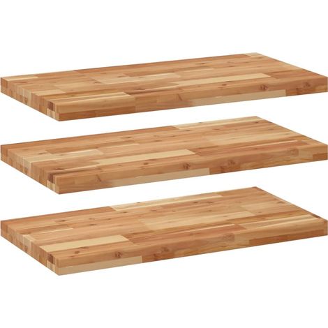 Maison Exclusive - Schweberegale 3 Stk. 80x40x4 cm Massivholz Aka