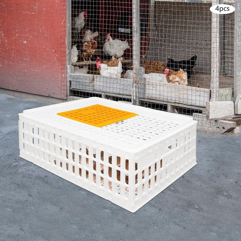 4 Stück Geflügeltransportkiste, 775527cm Kunststoff-Transportkäfig Für Hühner, Hühner-Transportbox, Korbbox Für Den Transport Von Hühnern, Enten, Gänsen, Kaninchen, Fasanen, Truthähnen Usw (1/5)