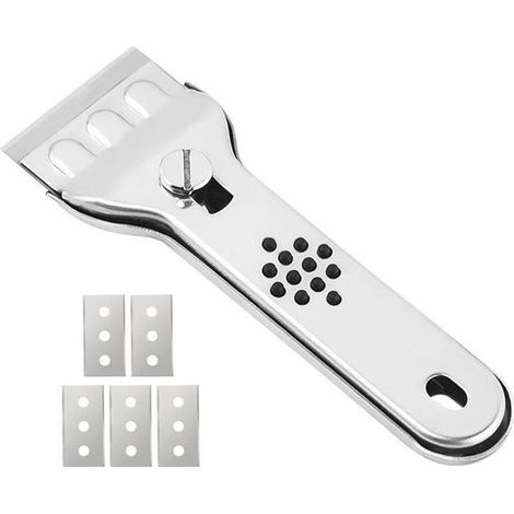 Grattoir pour Plaque vitrocéramique - Grattoir à Verre avec 5 Lames pour Rayures De Table De Cuisson en Céramique , Grattoir pour (1/4)