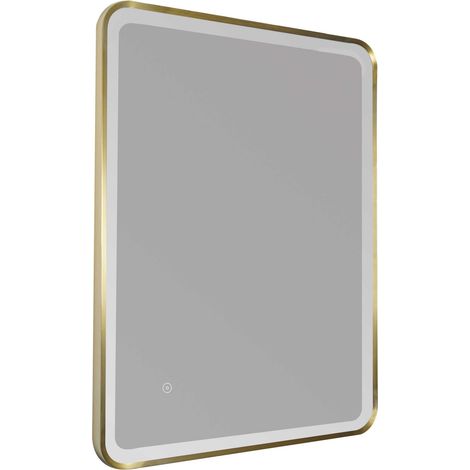 JTP Hix Bathroom Mirror With Light 800mm H x 600mm W - Brushed Brass