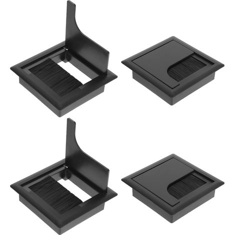 Passe-câble de Bureau Forme Carrée, Lot de 4, Gestion des Câbles Abs et Nylon, Installation Facile, pour Bureaux D’ordinateur et Maison (1/5)