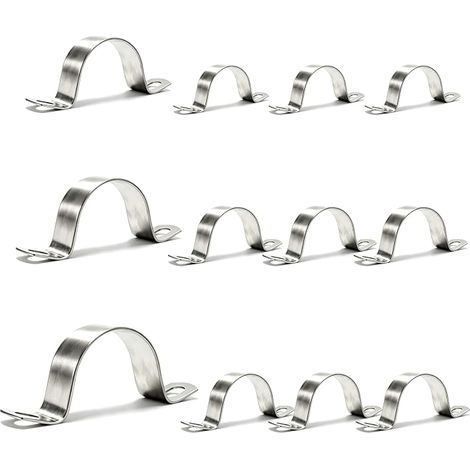 Lot de 12 colliers de serrage en U - 60 mm, 70 mm, 80 mm - En acier (1/5)