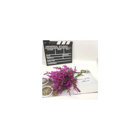 Set di 7 decorazioni natalizie artificiali di lavanda con 5 rami di rose - Crezuo