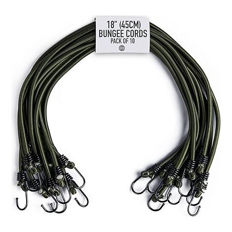 Lntyq 18" (45CM) Spanngurte - 10er-Pack - Spannhaken - Spanner mit Haken für Gepäck, Dachgepäckträger, Camping - UV- und witterungsbeständig (1/5)