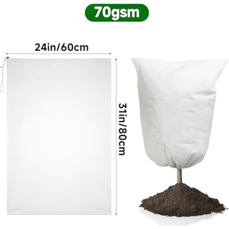 Voile d'hiver pour plantes 2 PSC 60 x 80 cm blanche (1/4)