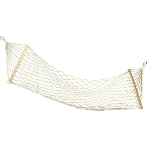 Amaca in rete di legno, amaca in corda di cotone, amaca per il relax, 75 fili di cotone (senza corde di fissaggio) di deng deng ALOVEZ