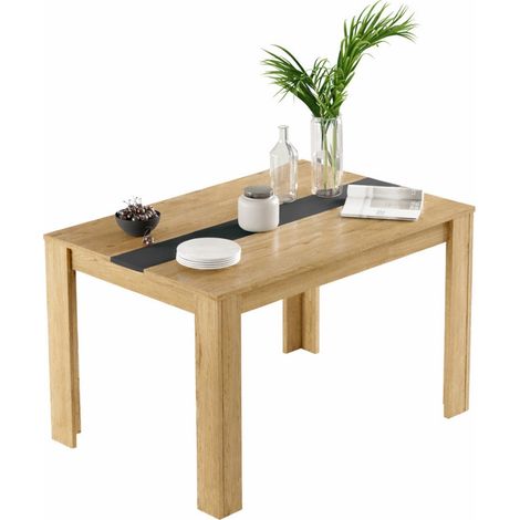 Table à Manger 6 Couverts Maxi Chêne et Gris Anthracite L 120 H 73.8 P 80 cm (1/5)