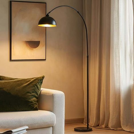 [GEBRAUCHT] B-Ware Lindby Stehleuchte Tonka schwarz gold 180 cm E27 Metall Marmor IP20 (1/2)