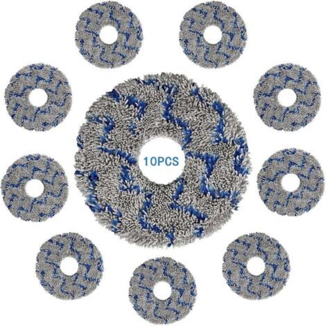 (10 pièces) Tampons de vadrouille lavables et réutilisables pour ECOVACS DEEBOT X1 OMNI/ X1 PRO OMNI/ X1 TURBO/ X1 PLUS/T10 OMNI/ T10 TURBO, lingettes anti-taches fortes en microfibre