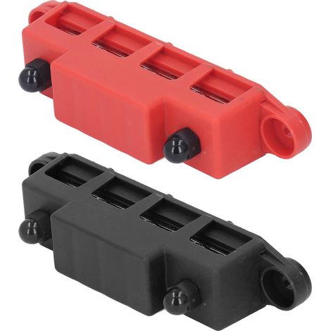 Lot de 2 borniers de distribution M8 4 bornes 48V CC 250A pour voiture bateau RV en laiton zinc ABS rouge noir (1/5)