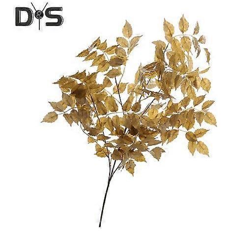 Plantes artificielles réalistes en plastique, fausse verdure, centre de table pour mariage, fête, maison ou bureau, décoration de branches et de feuilles artificielles coloréesjaune (1/5)