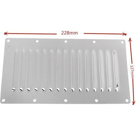 Plaque de ventilation en acier inoxydable, ailettes de ventilation, persiennes de sortie d'air, 228127mm, quincaillerie marine, accessoires de yacht, grand panneau de ventilation réglable en acier ino (1/3)