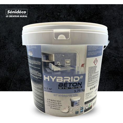 Béton ciré pour sols et murs - HYBRID²BETON kit pour 6m² - SENIDECO (1/5)