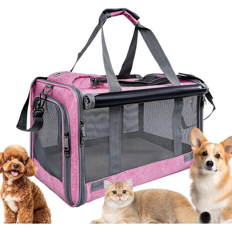 CCYKXABoîte de transport pour chat jusqu'à 9 kg, respirante, portable Boîte de transport pour chat pour camping, moto, avion, voiture, aventure en plein air (1/5)