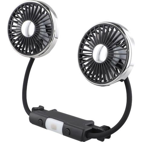 Double ventilateur intérieur de voiture avec réglage à 360 degrés (1/5)