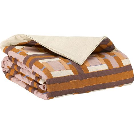 Édredon Imprimé Coloris Cuivre 85 x 200 cm - Jeté de Lit et Décoration pour Chambre - PANGIVO (1/4)