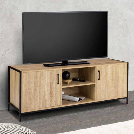 DETROIT Soporte de TV de 2 puertas de diseño industrial 140 cm (1/5)