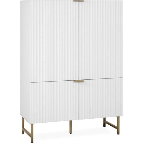 Buffet haut 100x40,5x142 cm décor blanc - IVAR (1/5)