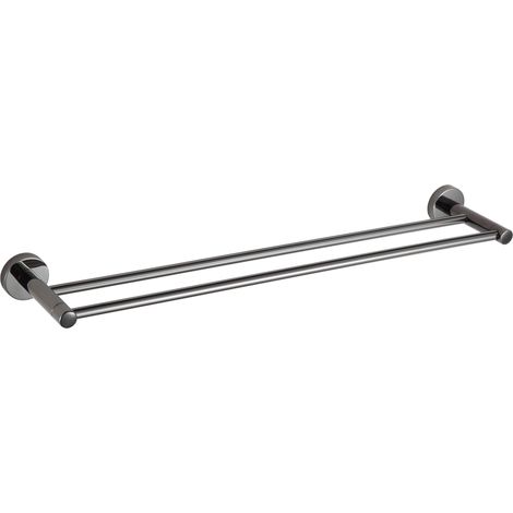 Mexen Remo doble colgador de toallas, cromo negro - 7050725-73 (1/2)