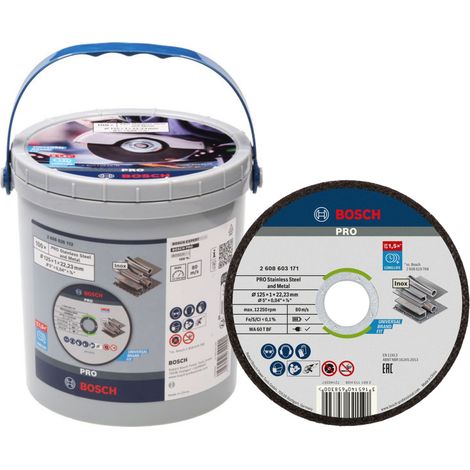 BOSCH 2.608.626.113 (pkt of 100) Cutting disc (Inox) 125mm x 1.2mm x 22.23mm