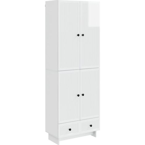Schrankset 2 pcs Hochglanz Weiß 66 x 34,5 x 95 cm Holzwerkstoff vidaXL (1/5)