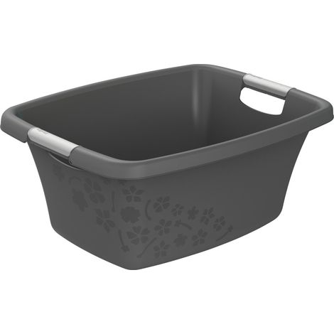 Rotho Wäschewanne Flowers 25 l Wäschekorb Wäschesammler Griffe Wäsche Korb Box