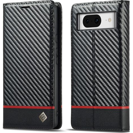 Funda tipo libro de carbono para Google Pixel 8A LC.imeeke Negra (1/5)