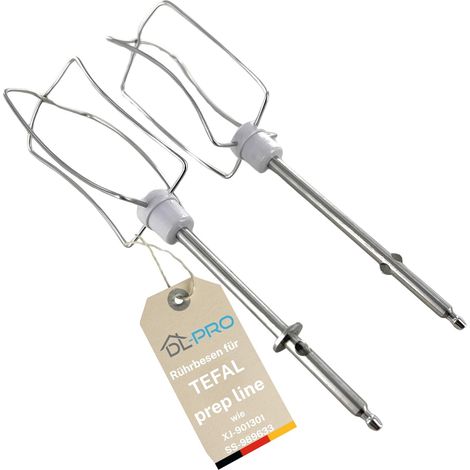 2 Fouets mélangeurs métal compatibles Tefal Prep'line, longueur 183 mm, pour batteur à main (1/5)