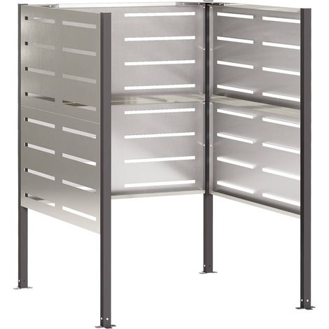 Écran pour poubelle 85 × 85 × 113 cm Acier inoxydable Argenté