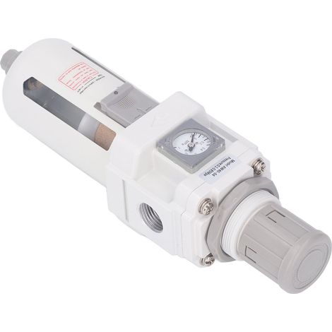 Régulateur de pression de filtre à air G1/2 po, purge automatique, filtre pour compresseur d'air avec manomètre, pression différentielle. (1/5)