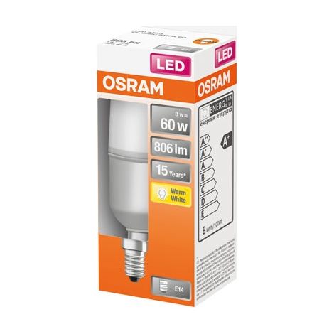 OSRAM - Led stick dépolie+radiateur 8w e14 806lm 2700K chd bte 1
