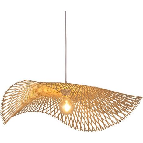 Suspension en bambou, faite à la main, naturelle, Ø 54 cm (1/3)