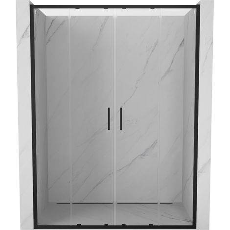 Porte de douche coulissante double Mexen Exo 130 cm, transparent, noir - 8152-130-000-70-00 (1/5)