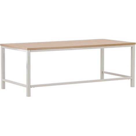 Table Basse Design "Rise" 120cm Naturel & Grège (1/5)