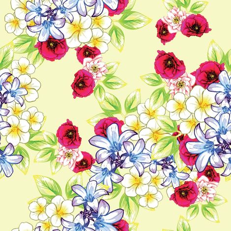 Tissu d'extérieur décoratif Oxford - Motif coquelicot et myosotis I DR177 (1/5)