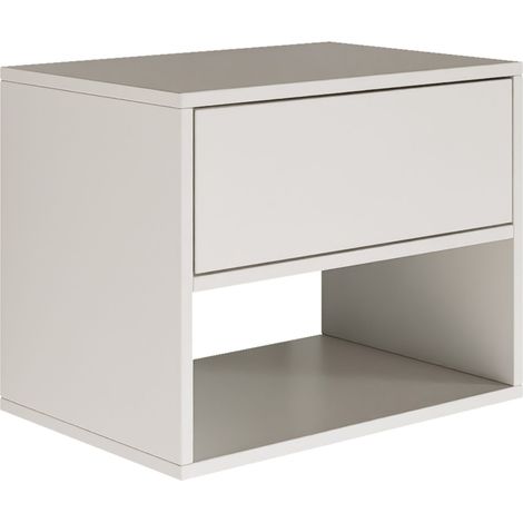 Selsey FRAMME – Mesita de noche colgante con cajón y hueco – blanco – 50 cm (1/5)