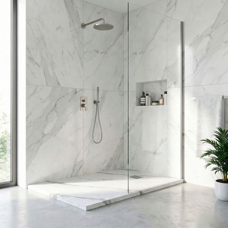 Receveur de douche AQUALITE ULTRASLIM - Bonde Frontale - 180x90 Marbré