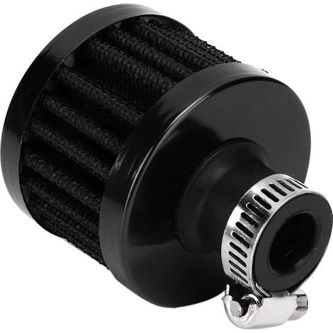 Auto-Luftfilter, 12-mm-Entlüftungsfilter, 12 mm Innendurchmesser / 0,8 Zoll Mini-Luftansaugfilter Entlüftung Kurbelgehäuseentlüftung universelles Autozubehör (Schwarz) (1/5)
