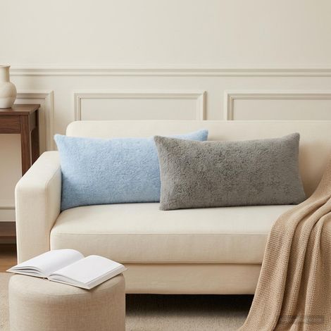 Housse de coussin 2 pc HEERLEN Bleu clair 40 x 70 cm (1/5)