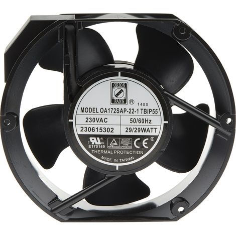 Ventilateur axial RS PRO 230 V c.a., 383.9m³/h, 172 x 150 x 51mm, 29W ( Prix pour 1 ) (1/3)