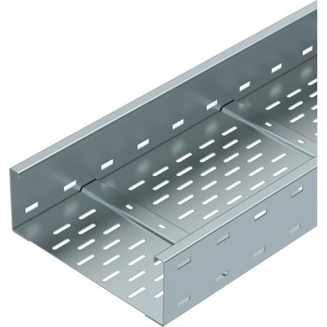OBO Bettermann Weitspannkabelrinne gelocht, Boden gesickt 110x300x6000 Stahl bandverzinkt, 6 Meter, 6098115
